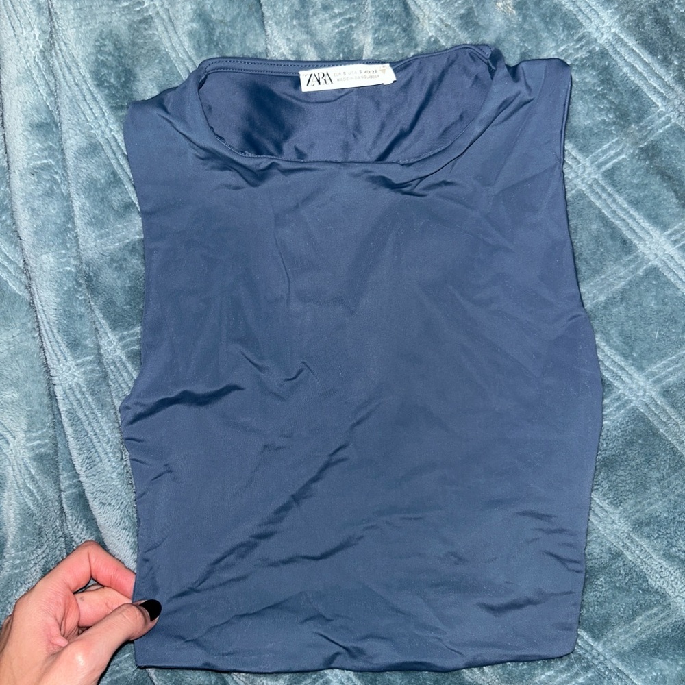 Zara Women's Blue Crop Top